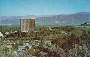 View of the Sheraton Universal in Universal City (Studio City). Circa 1970s.